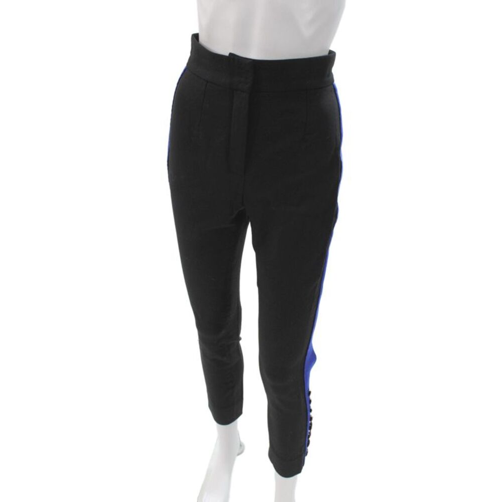 Dolce & Gabbana Women Ankle Pants Black Virgin Wool Button Size 38